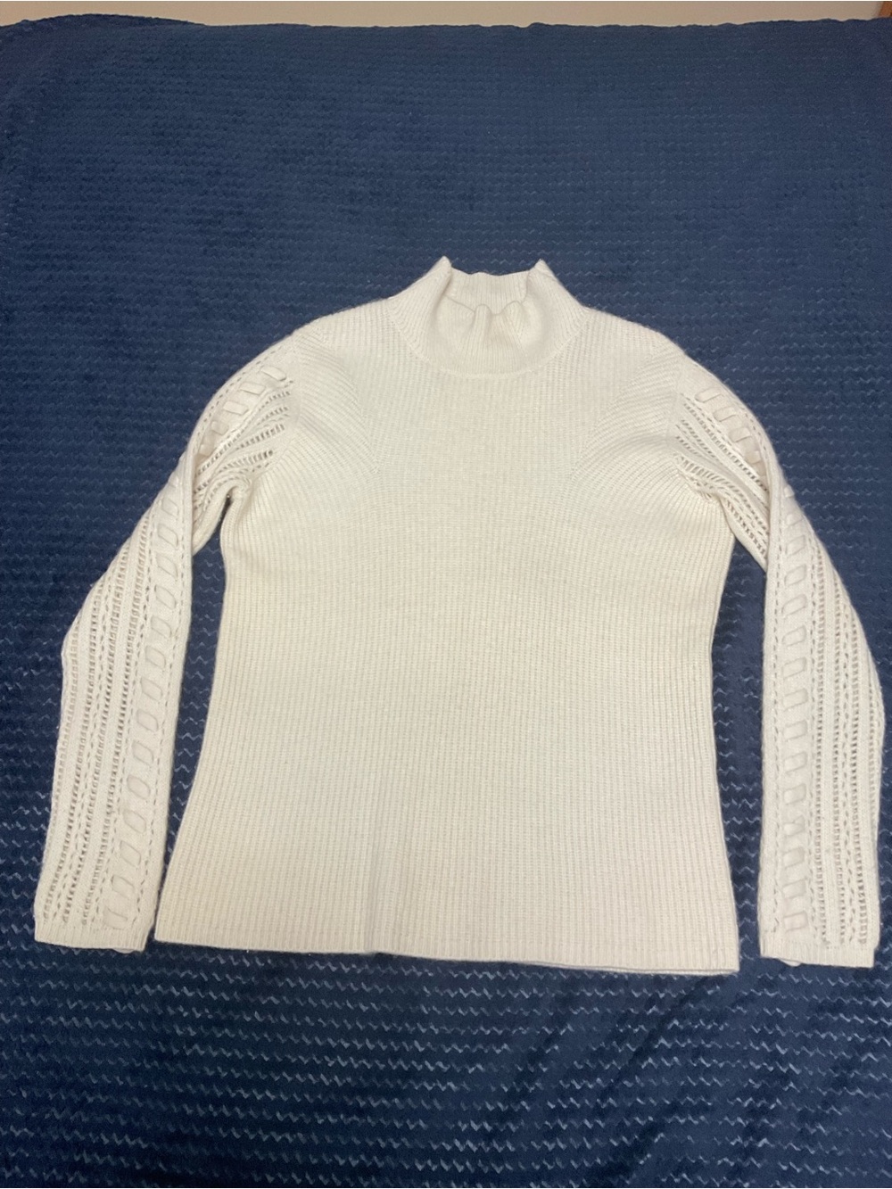 Emerson Rose 100% Cashmere Mock Neck Sweater M - Zero Pilling Like New
